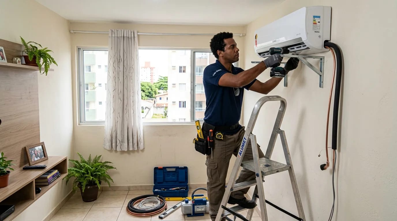 Instalação de ar-condicionado split em Fortaleza‑CE