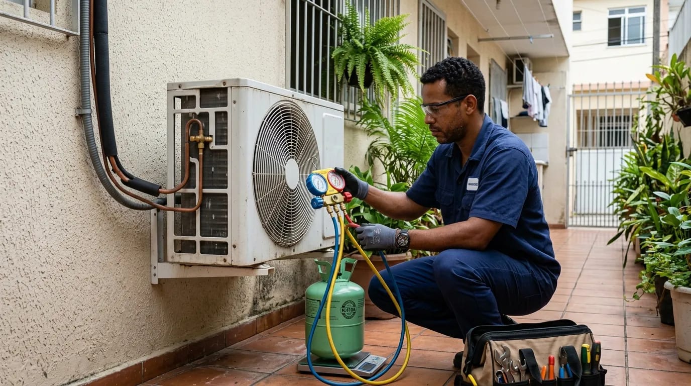 Instalação da condensadora em Fortaleza‑CE