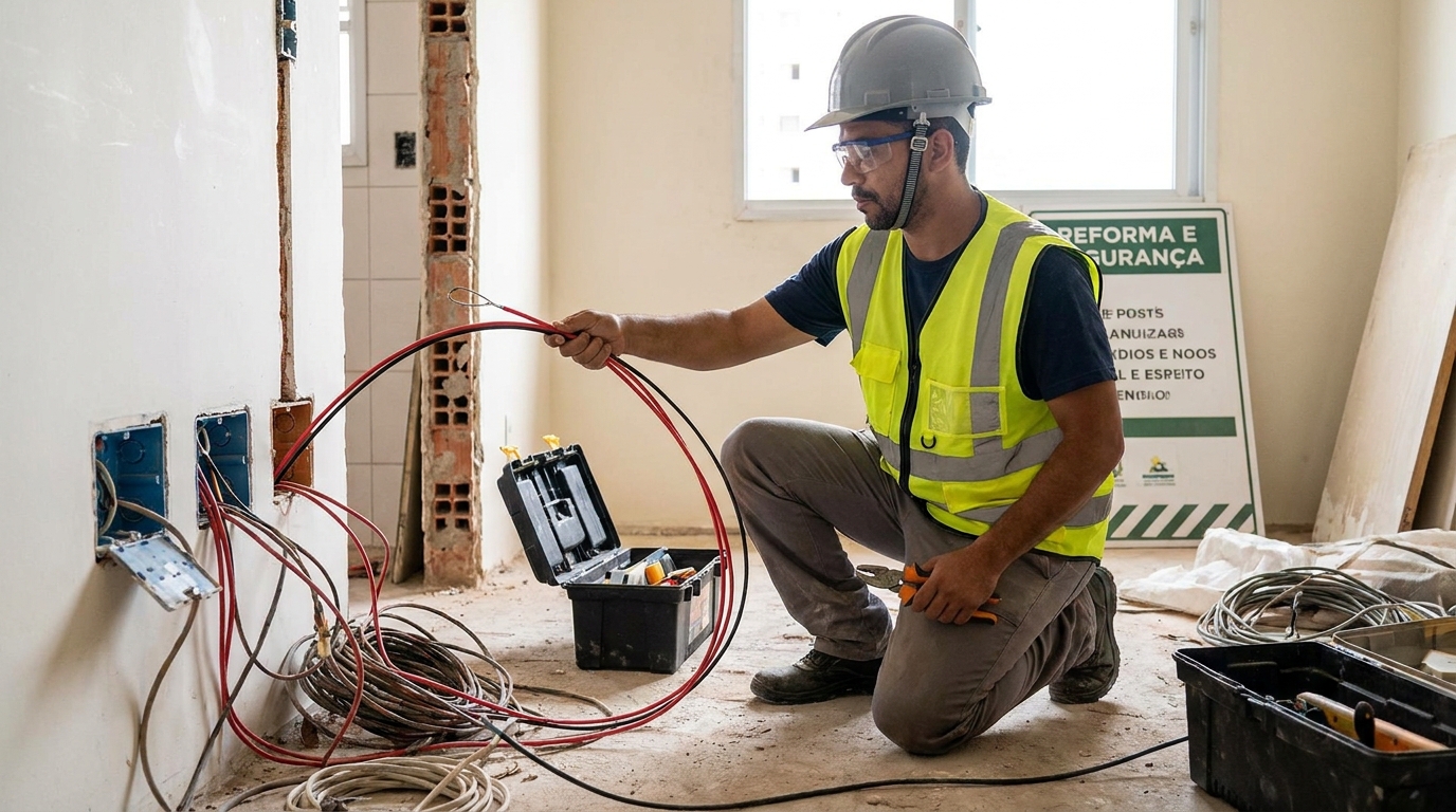 Substituição de fios antigos em Fortaleza‑CE